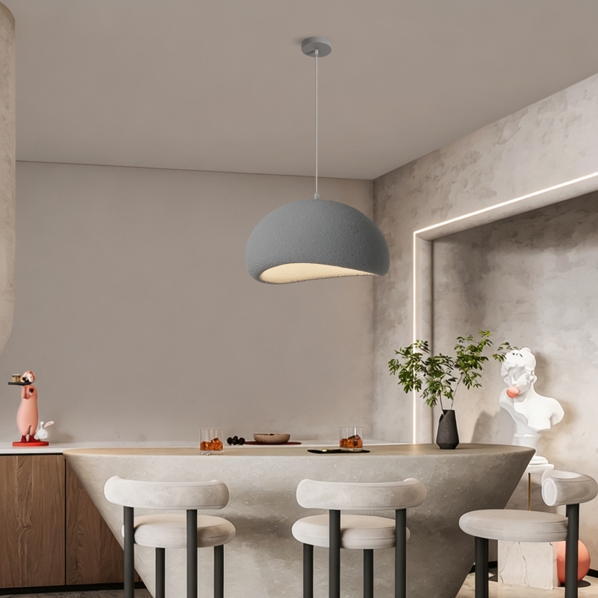 BRILAGI - Candeeiro suspenso em cabo WABI SABI 1xE27/60W/230V Ø 50 cm cinzento