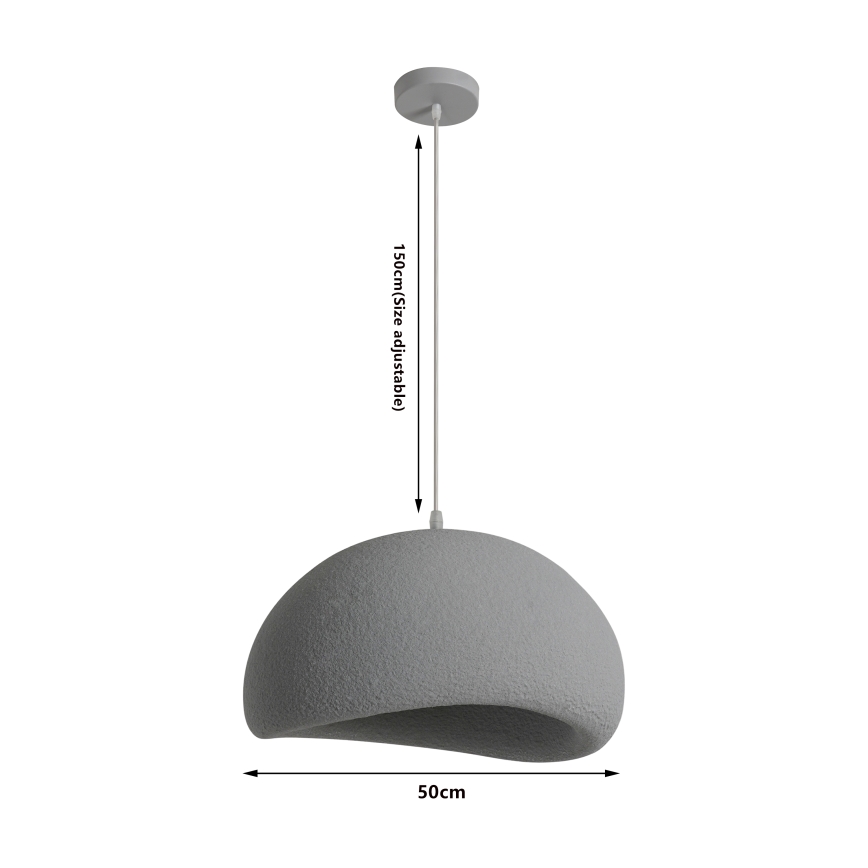 BRILAGI - Candeeiro suspenso em cabo WABI SABI 1xE27/60W/230V Ø 50 cm cinzento