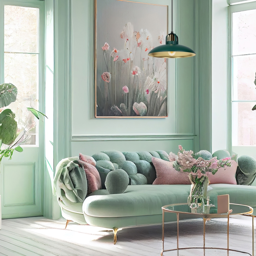 Brilagi - Candeeiro suspenso FLAMENGO 1xE27/60W/230V verde