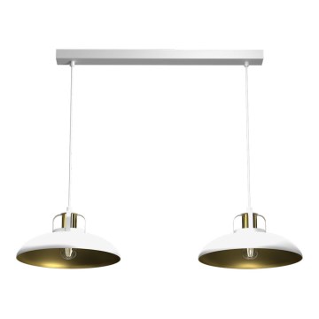 Brilagi - Candeeiro suspenso FLAMENGO 2xE27/60W/230V branco