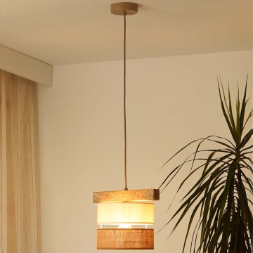 Brilagi - Candeeiro suspenso FOREST 1xE27/15W/230V pinho/bege/creme