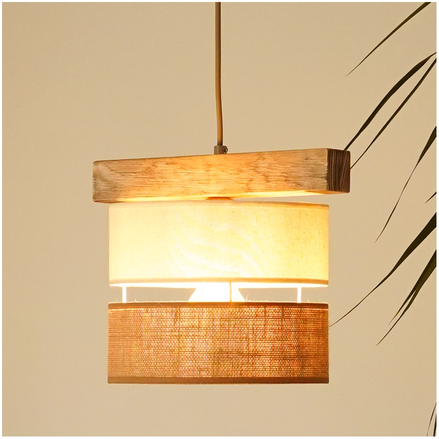 Brilagi - Candeeiro suspenso FOREST 1xE27/15W/230V pinho/bege/creme