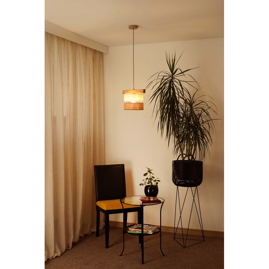 Brilagi - Candeeiro suspenso FOREST 1xE27/15W/230V pinho/bege/creme