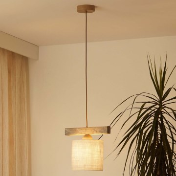 Brilagi - Candeeiro suspenso FOREST 1xE27/15W/230V pinho/castanho/creme