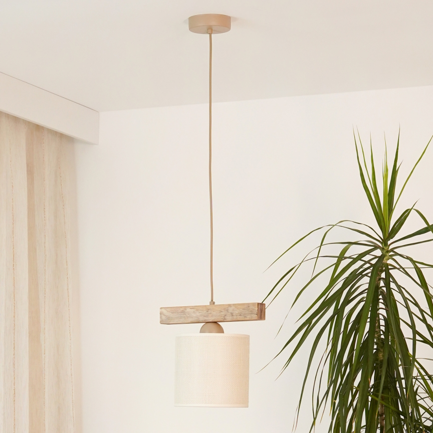 Brilagi - Candeeiro suspenso FOREST 1xE27/15W/230V pinho/castanho/creme