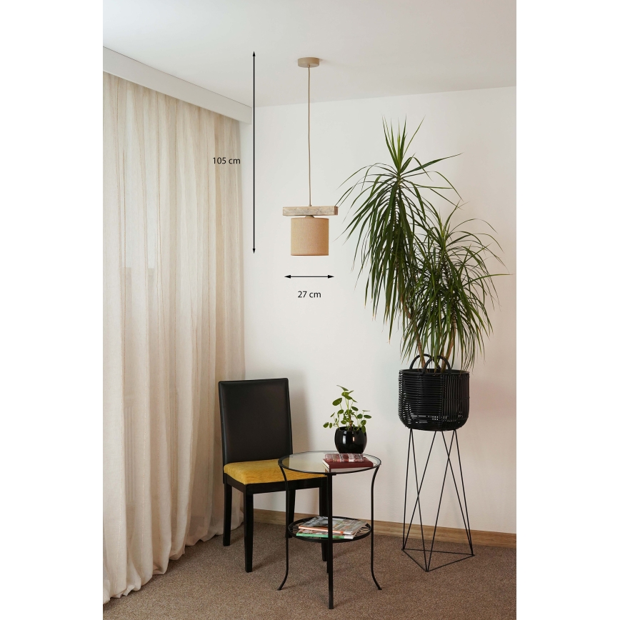 Brilagi - Candeeiro suspenso FOREST 1xE27/15W/230V pinho/castanho