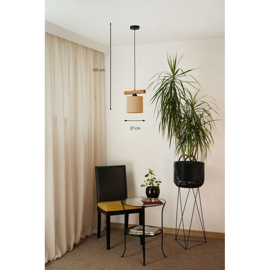 Brilagi - Candeeiro suspenso FOREST 1xE27/15W/230V pinho/castanho/preto