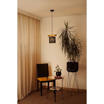 Brilagi - Candeeiro suspenso FOREST 1xE27/15W/230V pinho/preto