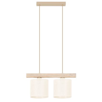Brilagi - Candeeiro suspenso FOREST 2xE27/15W/230V pinho/castanho/creme