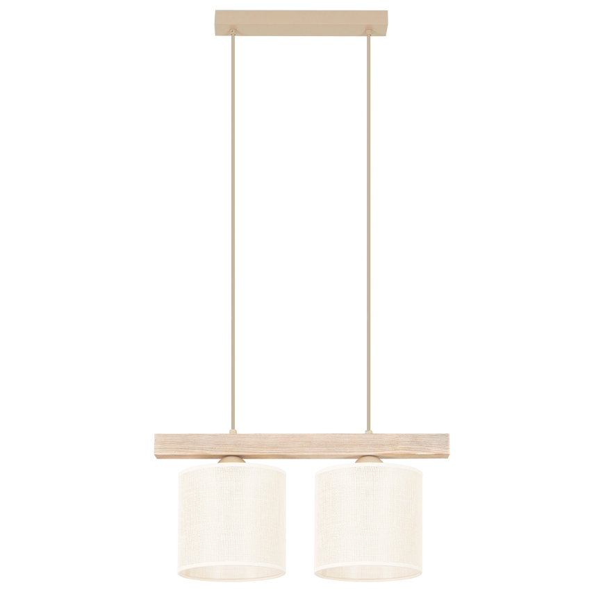 Brilagi - Candeeiro suspenso FOREST 2xE27/15W/230V pinho/castanho/creme