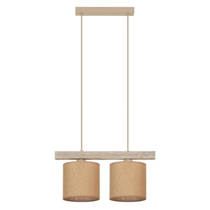 Brilagi - Candeeiro suspenso FOREST 2xE27/15W/230V pinho/castanho