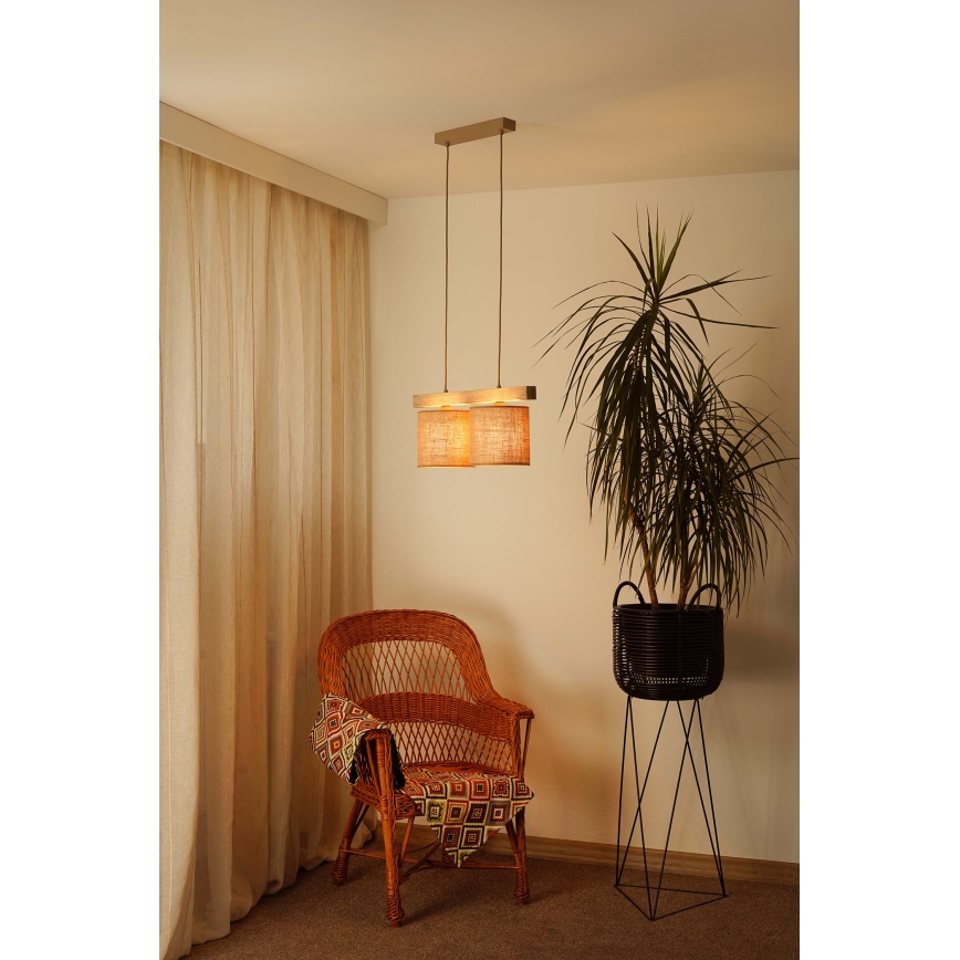 Brilagi - Candeeiro suspenso FOREST 2xE27/15W/230V pinho/castanho