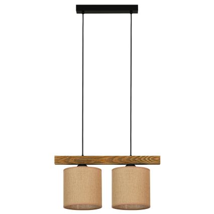 Brilagi - Candeeiro suspenso FOREST 2xE27/15W/230V pinho/castanho/preto