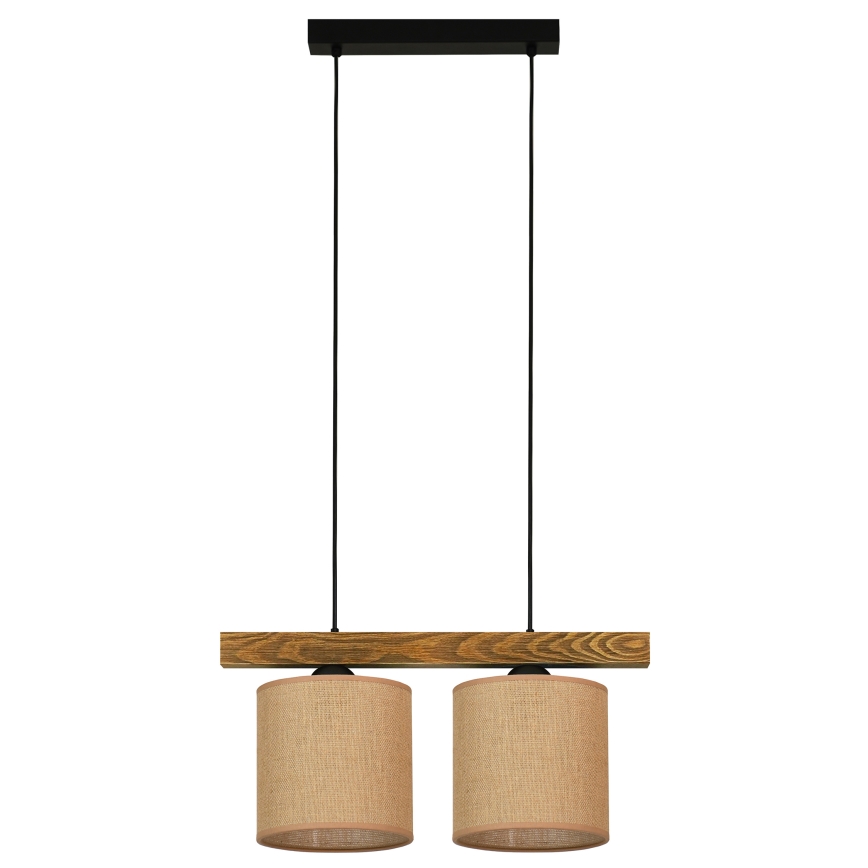 Brilagi - Candeeiro suspenso FOREST 2xE27/15W/230V pinho/castanho/preto