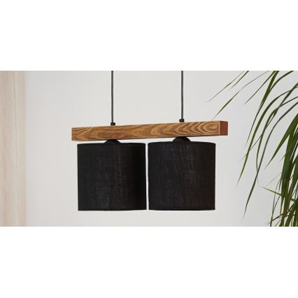 Brilagi - Candeeiro suspenso FOREST 2xE27/15W/230V pinho/preto