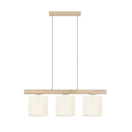 Brilagi - Candeeiro suspenso FOREST 3xE27/15W/230V pinho/castanho/creme