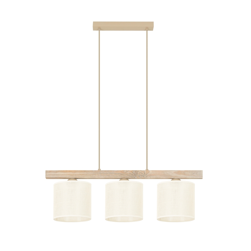 Brilagi - Candeeiro suspenso FOREST 3xE27/15W/230V pinho/castanho/creme