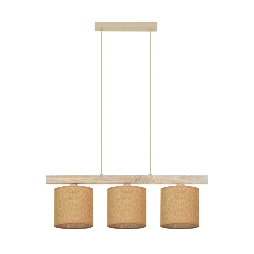 Brilagi - Candeeiro suspenso FOREST 3xE27/15W/230V pinho/castanho