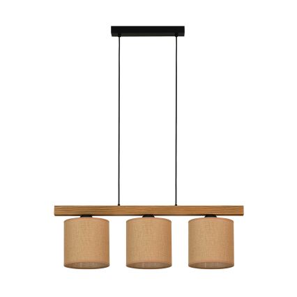 Brilagi - Candeeiro suspenso FOREST 3xE27/15W/230V pinho/castanho/preto