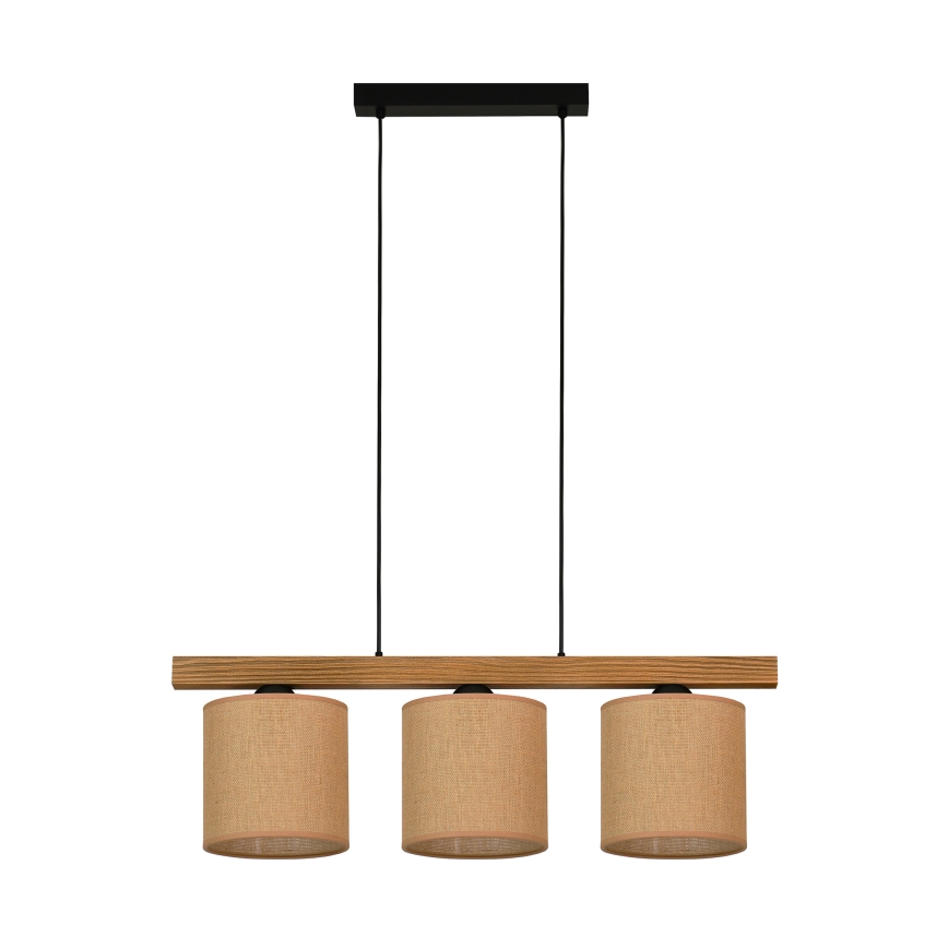 Brilagi - Candeeiro suspenso FOREST 3xE27/15W/230V pinho/castanho/preto