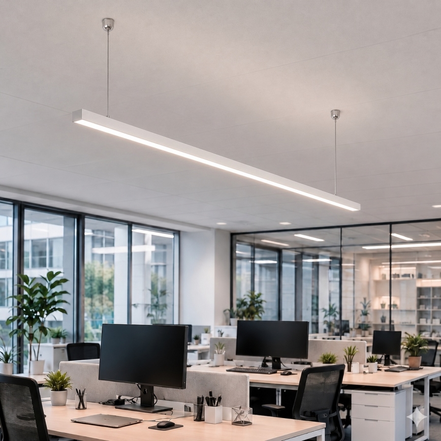 Brilagi - Candeeiro pendente LED FULLDAY LED/30/40/50W/230V 2700/4000/6000K 150 cm branco