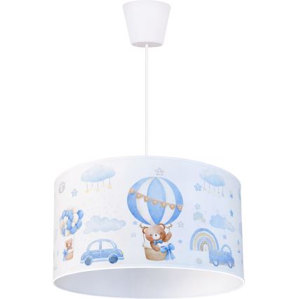Brilagi - Candeeiro suspenso infantil LED BOBO 1xE27/60W/230V Ø 35 cm azul/ursinhos
