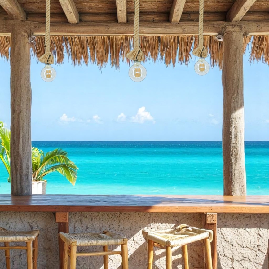 Brilagi - Candeeiro suspenso KOS 1xE27/60W/230V faia