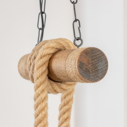 Brilagi - Candeeiro suspenso KOS 2xE27/60W/230V faia