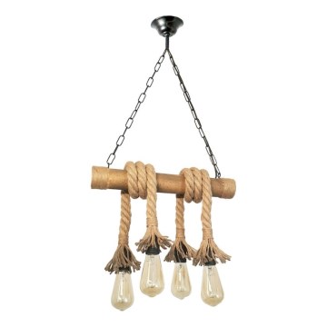 Brilagi - Candeeiro suspenso KOS 4xE27/60W/230V faia