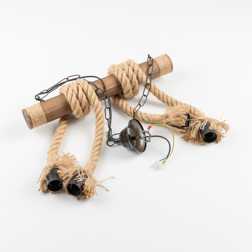 Brilagi - Candeeiro suspenso KOS 4xE27/60W/230V faia