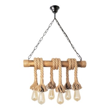 Brilagi - Candeeiro suspenso KOS 6xE27/60W/230V faia