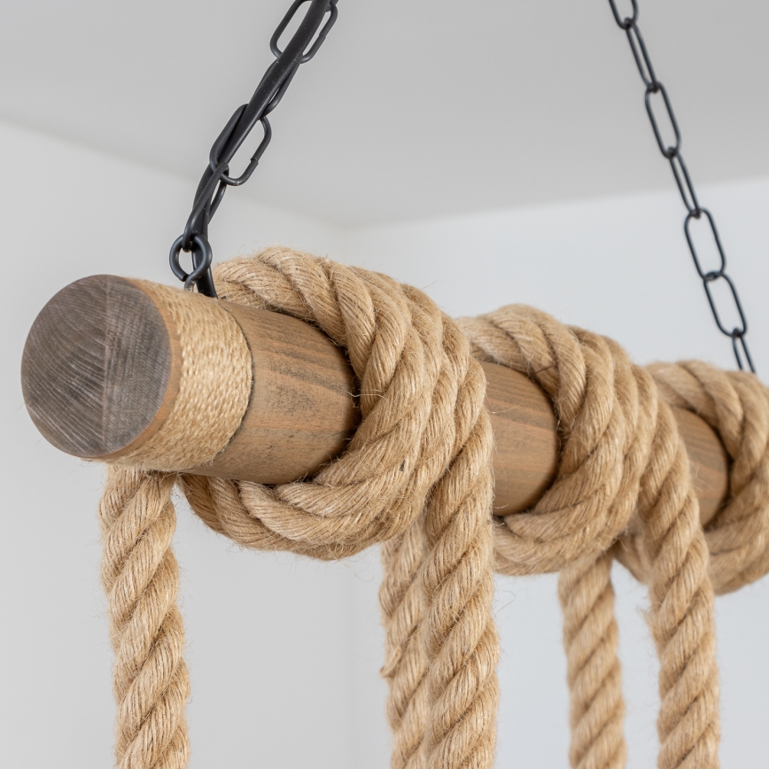 Brilagi - Candeeiro suspenso KOS 6xE27/60W/230V faia