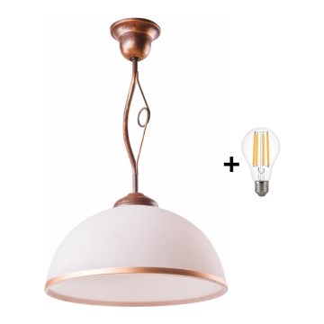 Brilagi - Candeeiro suspenso LED ANTICO 1xE27/60W/230V bronze pátina