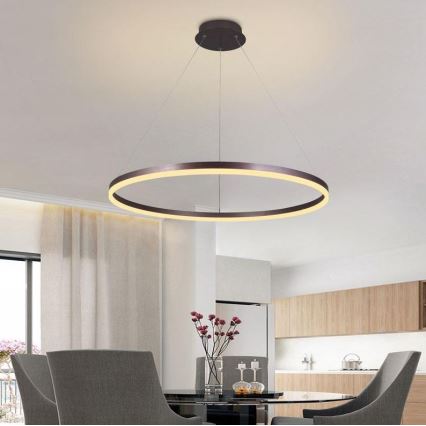 Brilagi - Candeeiro suspenso LED com regulação CIRCLE LED/55W/230V 3000-6500K castanho + comando