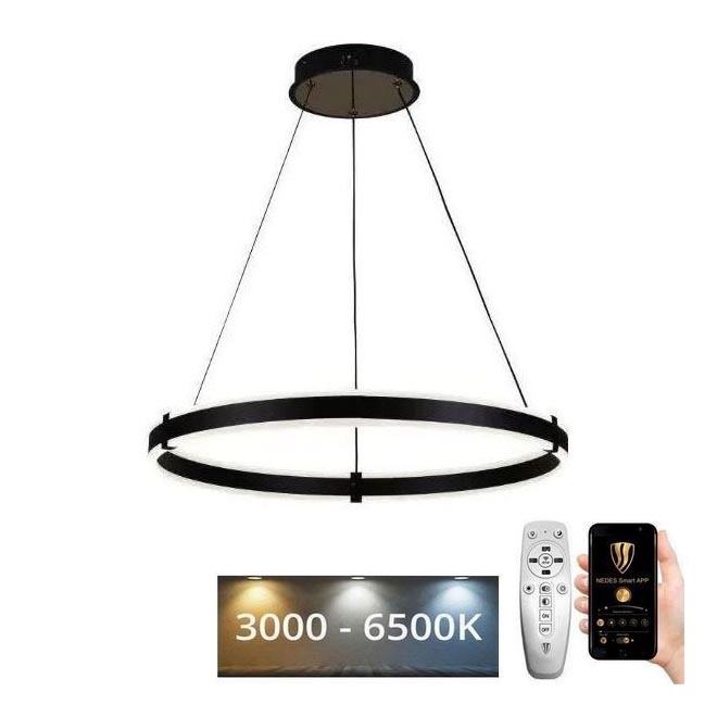Brilagi - Candeeiro suspenso LED com regulação CIRCLE LED/85W/230V 3000-6500K preto + comando