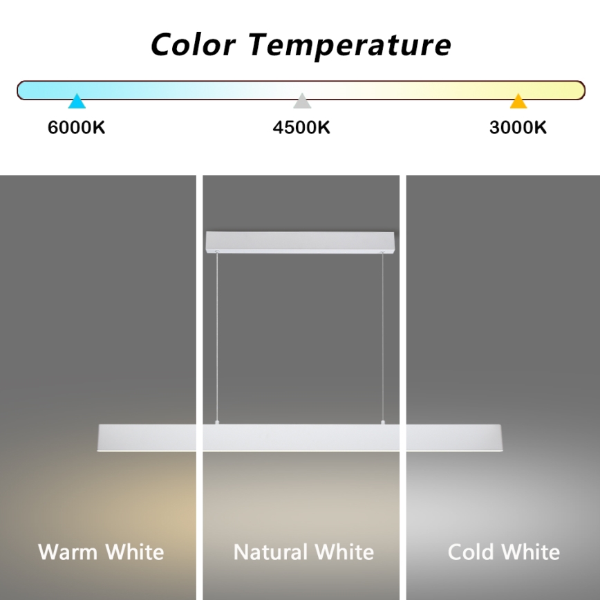 Brilagi - Candeeiro suspenso LED com regulação SLIMLINE LED/40W/230V 3000-6000K branco + comando