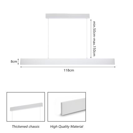 Brilagi - Candeeiro suspenso LED com regulação SLIMLINE LED/40W/230V 3000-6000K branco + comando
