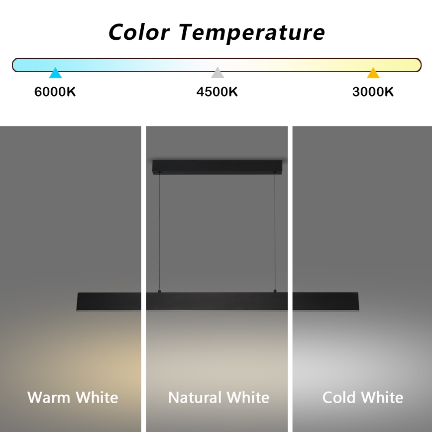 Brilagi - Candeeiro suspenso LED com regulação SLIMLINE LED/40W/230V 3000-6000K preto + comando