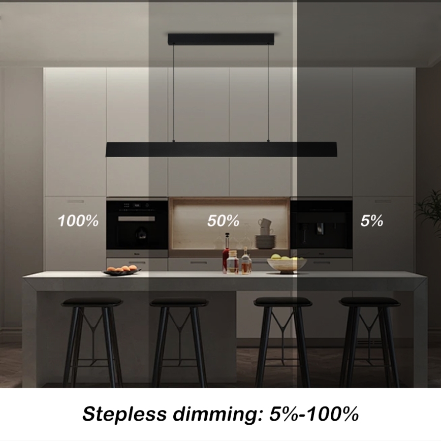 Brilagi - Candeeiro suspenso LED com regulação SLIMLINE LED/40W/230V 3000-6000K preto + comando