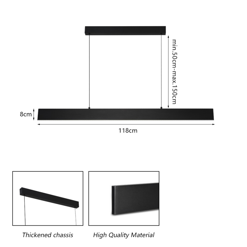 Brilagi - Candeeiro suspenso LED com regulação SLIMLINE LED/40W/230V 3000-6000K preto + comando