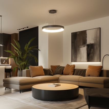 Brilagi - Lustre LED dimerizável suspenso por cabo FALCON II LED/99W/230V 3000-6500K Ø 60 cm preto + controlo remoto