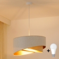 Brilagi - Candeeiro suspenso LED LYRA 1xE27/15W/230V branco/bege/dourado