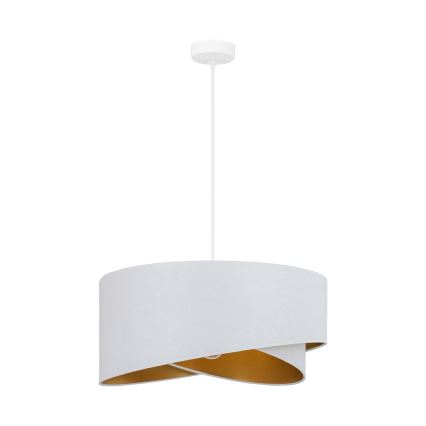 Brilagi - Candeeiro suspenso LED LYRA 1xE27/15W/230V branco/dourado
