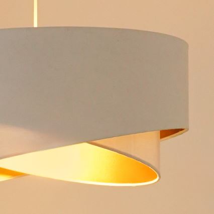 Brilagi - Candeeiro suspenso LED LYRA 1xE27/15W/230V branco/dourado