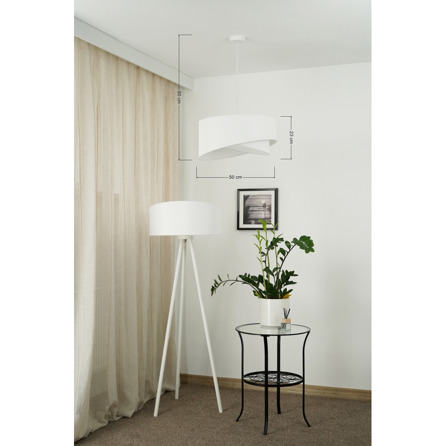 Brilagi - Candeeiro suspenso LED LYRA 1xE27/15W/230V branco