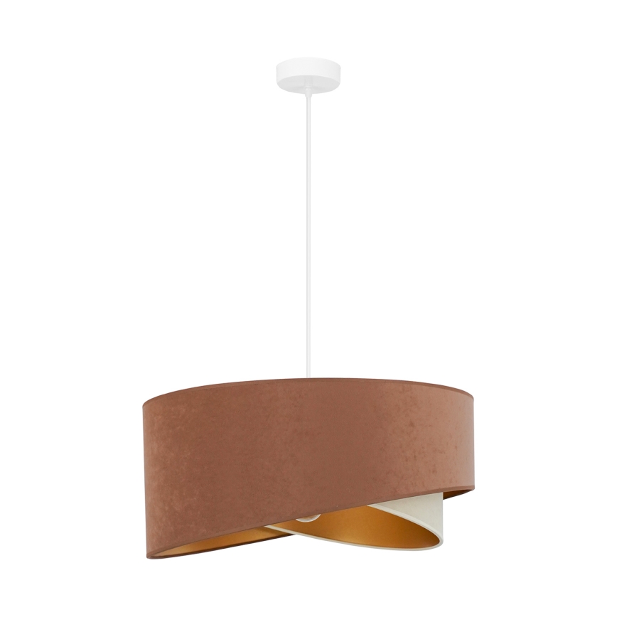 Brilagi - Candeeiro suspenso LED LYRA 1xE27/15W/230V castanho/creme/dourado