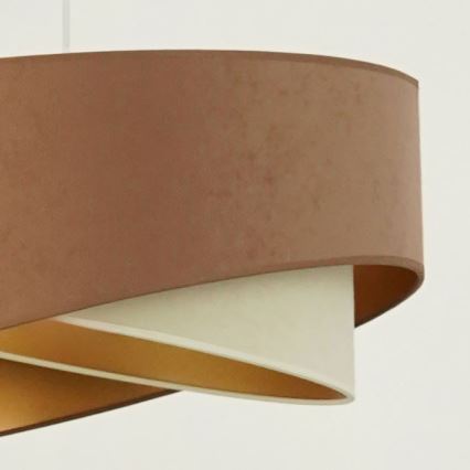 Brilagi - Candeeiro suspenso LED LYRA 1xE27/15W/230V castanho/creme/dourado