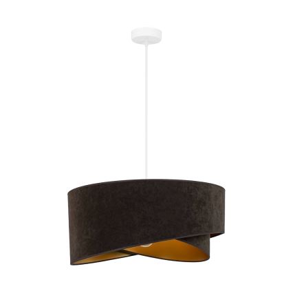 Brilagi - Candeeiro suspenso LED LYRA 1xE27/15W/230V castanho escuro/dourado