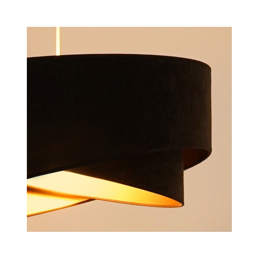 Brilagi - Candeeiro suspenso LED LYRA 1xE27/15W/230V castanho escuro/dourado