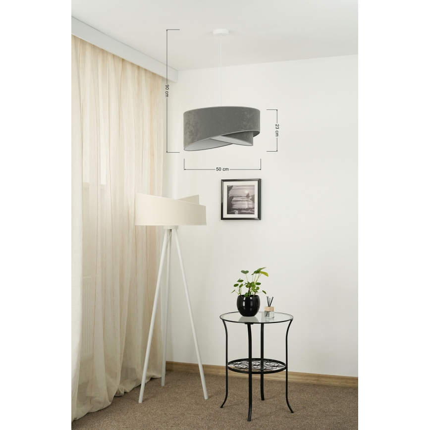 Brilagi - Candeeiro suspenso LED LYRA 1xE27/15W/230V cinzento/branco